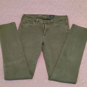 AG Prima Olive Green 27R Adriano Goldschmied Skinny Pants SUPER SOFT